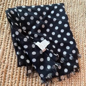 Kate Spade Black and White Polka Dot Scarf